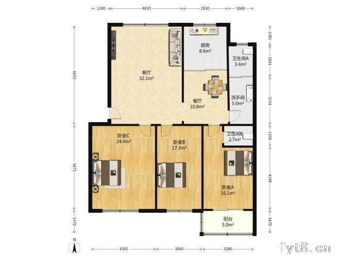 抢租德福原165平三居室领包入住可看房年付1.5万